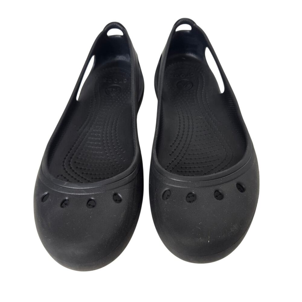 Crocs Womens Kadee Ballet Flats Black Closed Toe Comfort Work Size 9 Lightweight